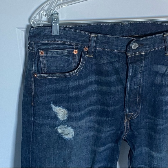 Levi’s 501 Destructed Button Fly Denim Jeans Blue 29859 - Picture 4 of 16